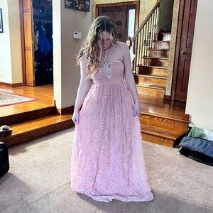 Pink Sequence Prom Dress